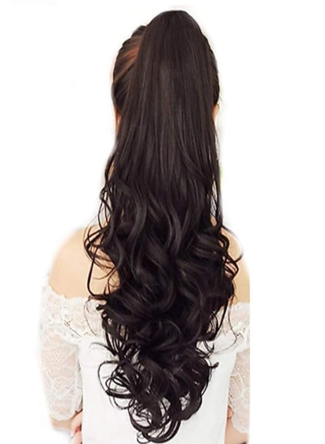 TREXEE 16 Inch D Brown Hair Extensions Clutch and Wigs Ponytails Hairpiece Hair Extension Clip Wavy Claw Ponytail Hair Extensions Hair Wig for Women & Girls - Image 5