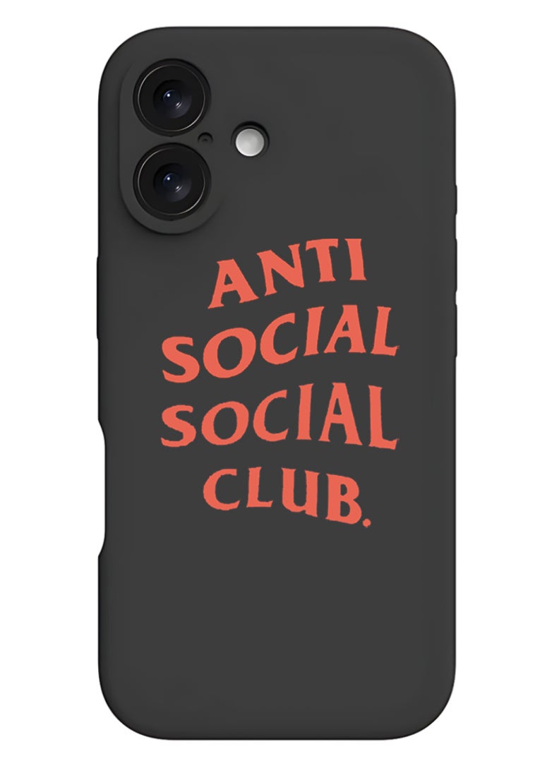 Theodor - Protective Slim Fit Case Liquid Silicone Cover with Full Body Protection Anti-Scratch Shockproof Case For iPhone 16 Black - Anti social social club - Image 1