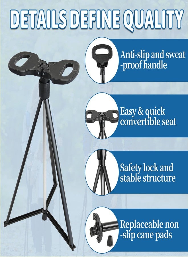 ALEVMOOM Walking Cane with Seat Folding Lightweight, Cane Stool for Adults, Aluminum Walking Chair Capacity 330lb Portable Seat for Senior, with Carry Bag - Image 4