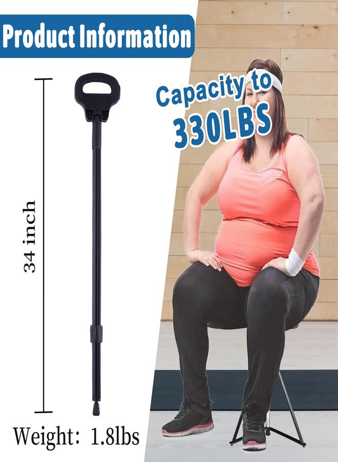 ALEVMOOM Walking Cane with Seat Folding Lightweight, Cane Stool for Adults, Aluminum Walking Chair Capacity 330lb Portable Seat for Senior, with Carry Bag - Image 3