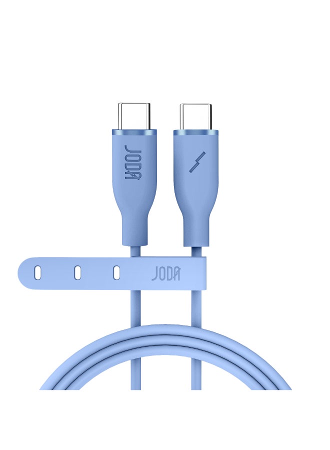 جودا كابل سليب سي - 60W سيليكون 1 متر - أزرق ، متين وأنيق، مثالي للاستخدام اليومي، يُستخدم لشحن الهواتف الذكية، اللابتوبات، والأجهزة اللوحية بسرعة عالية ⚡. مع تصميم عملي وأنيق، يمكن لهذا الكابل أن يتحمل ما يصل إلى 30,000 طية دون تلف 🔄. - Image 1