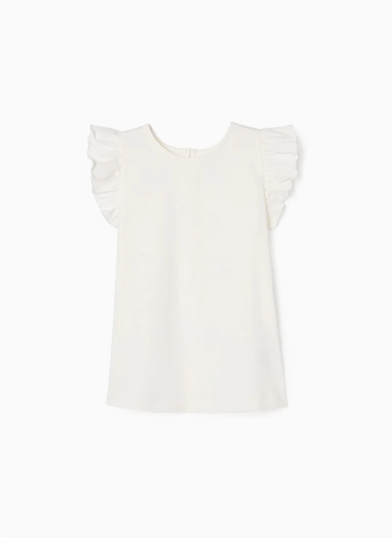 Zippy Zippy Cotton Sleeveless T-Shirt With Frills For Girls
