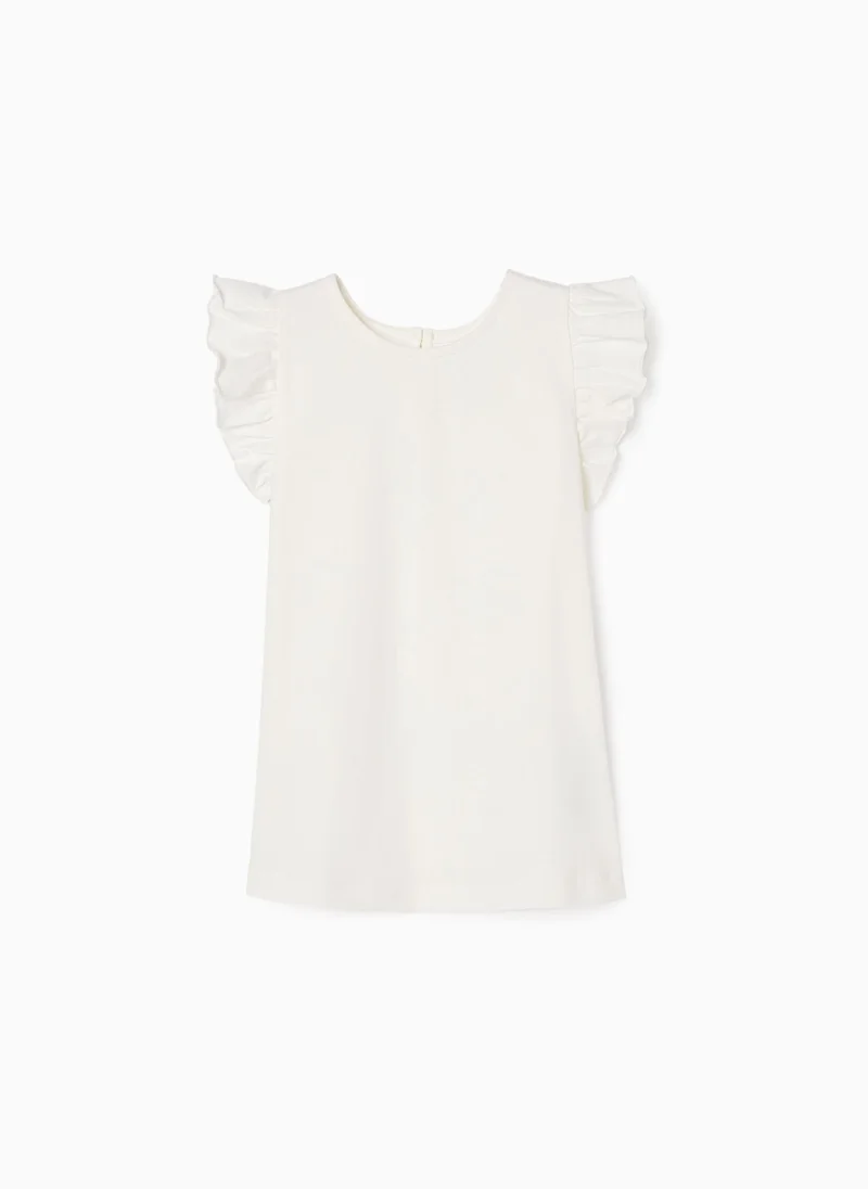 Zippy Zippy Cotton Sleeveless T-Shirt With Frills For Girls