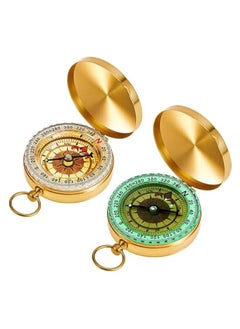 erorex Camping Survival Compass Kids Compass Glow in The Dark Metal Pocket Compass for Kids Hiking Compass Military Navigation Tool for Hiking Hunting Climbing  - Image 1