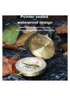 erorex Camping Survival Compass Kids Compass Glow in The Dark Metal Pocket Compass for Kids Hiking Compass Military Navigation Tool for Hiking Hunting Climbing  - Image 3