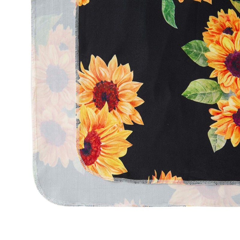 Galabloomer Newborn Sunflower Receiving Blanket Headband Set Baby Flower Rose Swaddle With Big Bow - Image 5