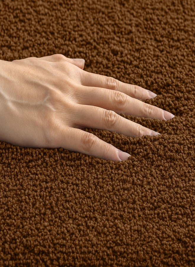 enera Microfibre Bath Mat | Soft & Absorbent 2650 GSM | Non-Slip Latex Backing | Quick Dry, Washable Multipurpose Floor Mat for Bathroom, Bedroom, Kitchen & Home (Opella 40 x 60 cm) (Chocolate) - Image 3