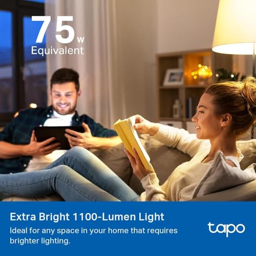 tapo مصابيح TP-Link Tapo الذكية، 1100 لومن سطوع عالي (75 واط مكافئ)، معتمدة من Matter، 16 مليون لون RGBW LED، قابلة للتعتيم، CRI>90، تحكم صوتي مع Siri وAlexa وGoogle Home، A19 E26 Tapo L535E - Image 2