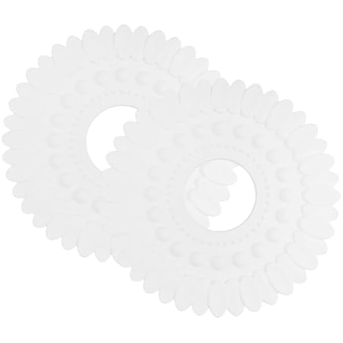 2 PIECES CEILING MEDALLION COVER,PS CEILING FAN LIGHT COVER PLATE MEDALLION FOR HOME LIGHT FIXTURES CHANDELIERS,7" OD X 2" ID,WHITE - Image 1