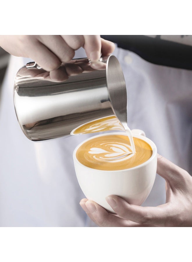 HiBREW 350ml Stainless Steel Coffee Latte Art Milk Frothing Pitcher for Cappuccino & Espresso — Precise Spout and Scale Markings, Dishwasher Safe - Image 2