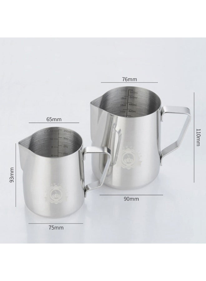 HiBREW Milk Frothing Pitcher 350ml – Stainless Steel Milk Steaming Jug for Coffee, Latte Art, Cappuccino, Espresso -Precise Spout and Scale Markings, Dishwasher Safe - Image 5