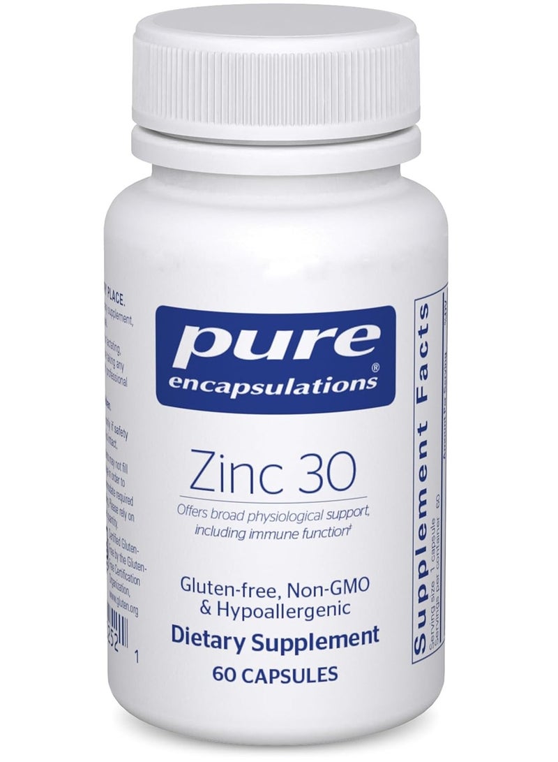 Pure Encapsulations Zinc Picolinate Highly Absorbable Hypoallergenic Supplement- 60 Capsules (30mg)