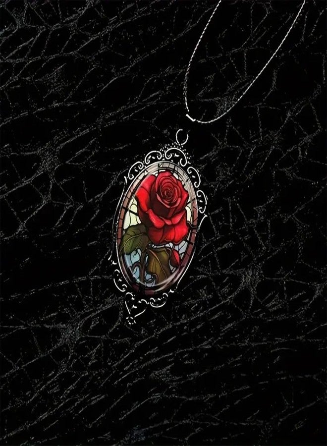 MIFYNN قلادة MIFYNN الزجاجية على شكل وردة قوطية للنساء، قلادة شيطان عتيقة، قلادة ورود للهالوين، قلادة بنمط بانك داكن، قلادات فيكتوريا منقوشة، مجوهرات ساحرة غامضة، إكسسوارات هدايا (وردة حمراء) - Image 4