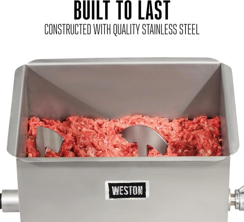 Weston Stainless Steel Meat Mixer 22Pound 361901 - Image 3