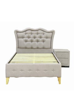 Brown bed frame with one Night stand