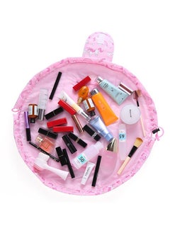 MARGOUN Makeup Bag Drawstring Travel Cosmetic Bag Round Magic Toiletry Beauty Kit Pouch Unicorn Print  - Image 3