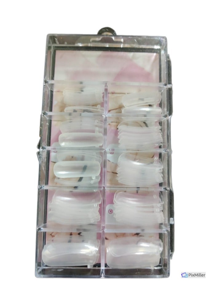 BLOOMING TIME 100 Pieces Nail Tips False Nails for Nail Design, Fake Nails Tips Manicure Accessories (ALMOND SHAPED - CLEAR) - Image 1
