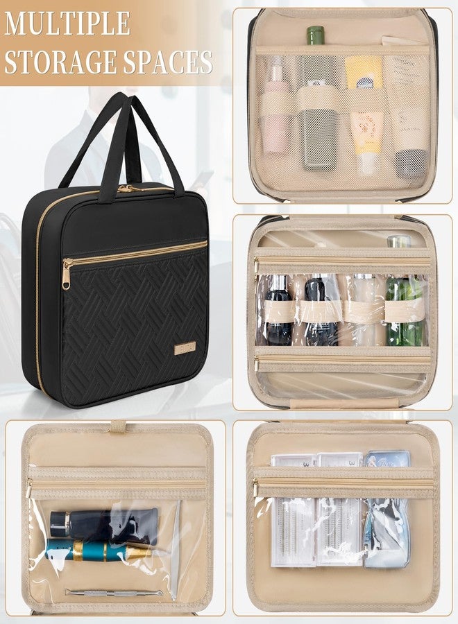 WELIDAY Travel Toiletry Bag for Women & Men Water Resistant Makeup Bag with Hanging Hook Portable Travel Organizer for Travel Accessories, Travel-Sized Shampoo, Toiletries (Large-Black) - Image 5
