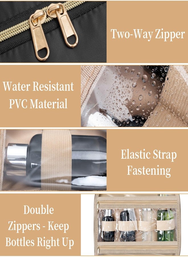 WELIDAY Travel Toiletry Bag for Women & Men Water Resistant Makeup Bag with Hanging Hook Portable Travel Organizer for Travel Accessories, Travel-Sized Shampoo, Toiletries (Large-Black) - Image 4