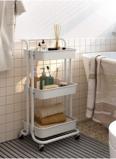 ALMUFARREJ Multi-Purpose Bathroom Organizer Trolley White 85x45x35 cm  - Image 5