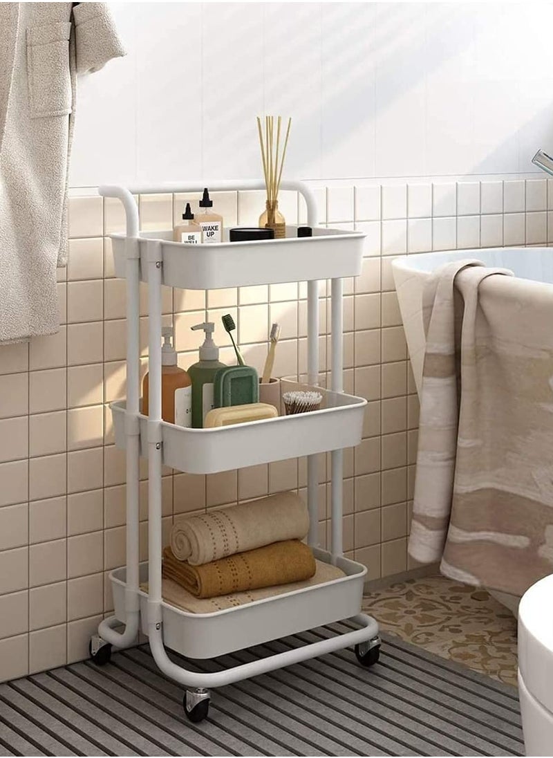 المفرج عربة بعجلات لتنظيم الحمام متعددة الاستخدامات أبيض 85x45x35 سم  - Image 5