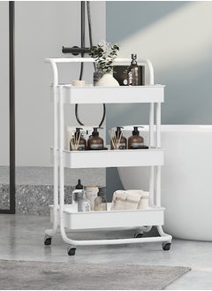 ALMUFARREJ Multi-Purpose Bathroom Organizer Trolley White 85x45x35 cm  - Image 1