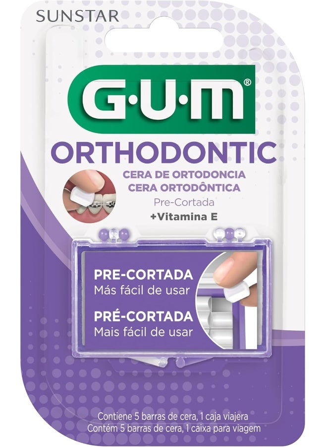 GUM Orthodontic Transparent Wax - Non-Flavoured - With Vitamin E & Aloe - Image 1