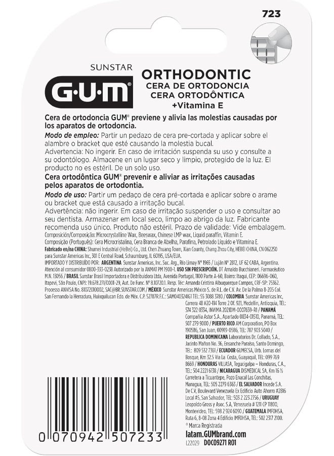 GUM Orthodontic Transparent Wax - Non-Flavoured - With Vitamin E & Aloe - Image 2