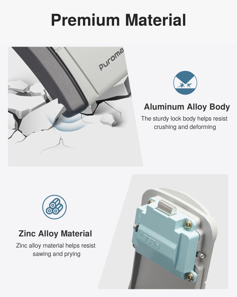 Puroma Key Lock Box Combination Lockbox Wall-Mounted Key Storage Box for House Keys, Resettable Code Safe Security Lock Box for Home, Office, Garage, Apartment Spare Key Storage (1 Pack, Grey) - Image 5