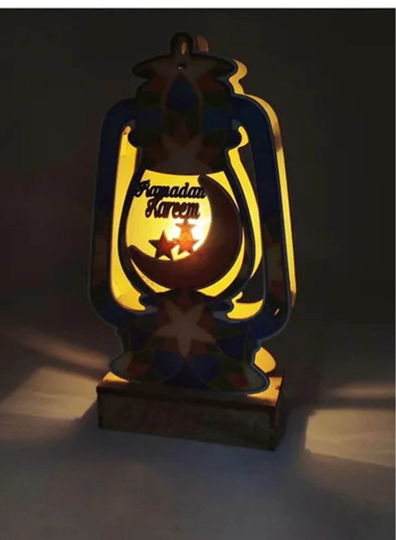 سي او أرماء تعليقة خشبية شكل فانوس زينة رمضان - Image 1