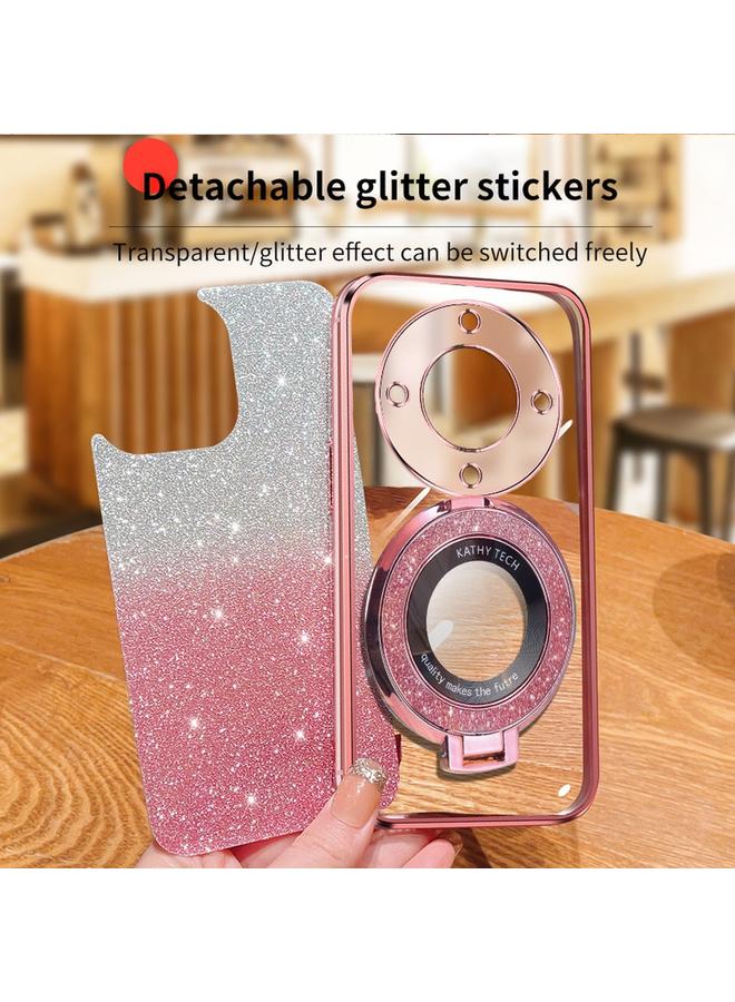 زبون جراب لهاتف Honor X9a / X40، جراب دائري من مادة TPU بحامل لامع متدرج اللون - Image 4