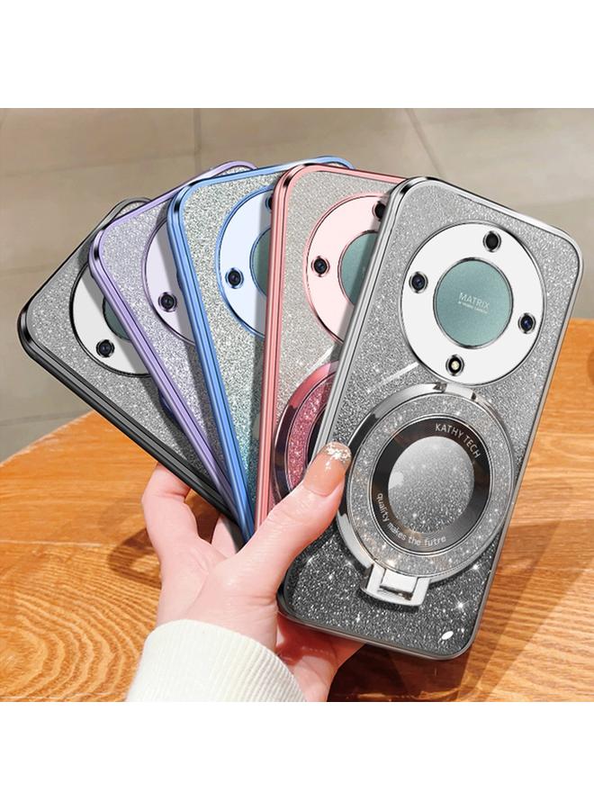 زبون جراب لهاتف Honor X9a / X40، جراب دائري من مادة TPU بحامل لامع متدرج اللون - Image 2