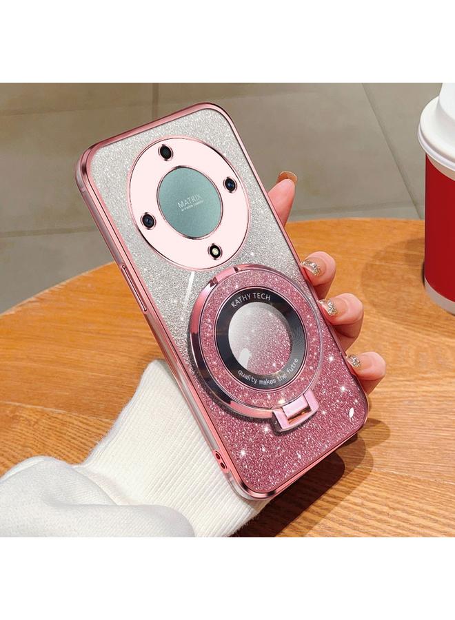 زبون جراب لهاتف Honor X9a / X40، جراب دائري من مادة TPU بحامل لامع متدرج اللون - Image 1