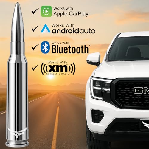EcoAuto 50 Cal Badass Bullet Antenna® Fits Chevy Silverado & GMC Sierra Truck Accessories — Short Replacement Antenna for Trucks — Chevy Silverado 1500 Accessories — Ditch The Whip & Upgrade Your Truck - Image 2