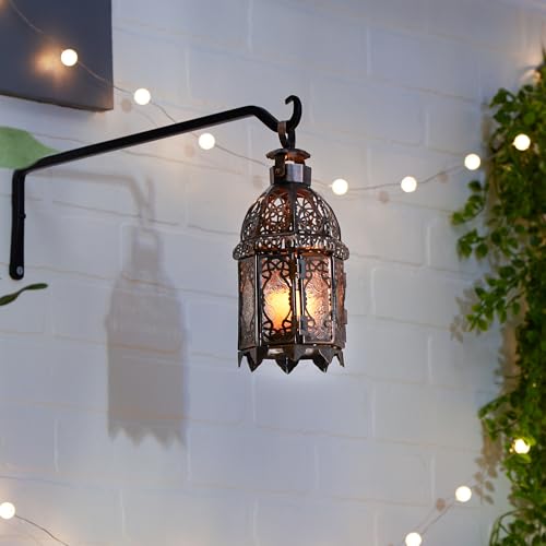 Zingz & Thingz فوانيس عيد الميلاد الداخلية الزخرفية من أكسنت بلس، فوانيس معدنية معلقة ملونة بالنحاس، 4 × 4 × 9.5 بوصات - Image 5