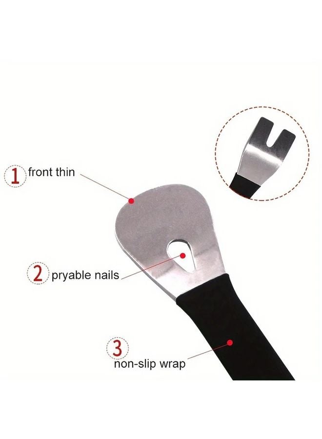 Black Dual End Stainless Steel Pry Bar Car Trim Door Panel Removal Tool - Image 3