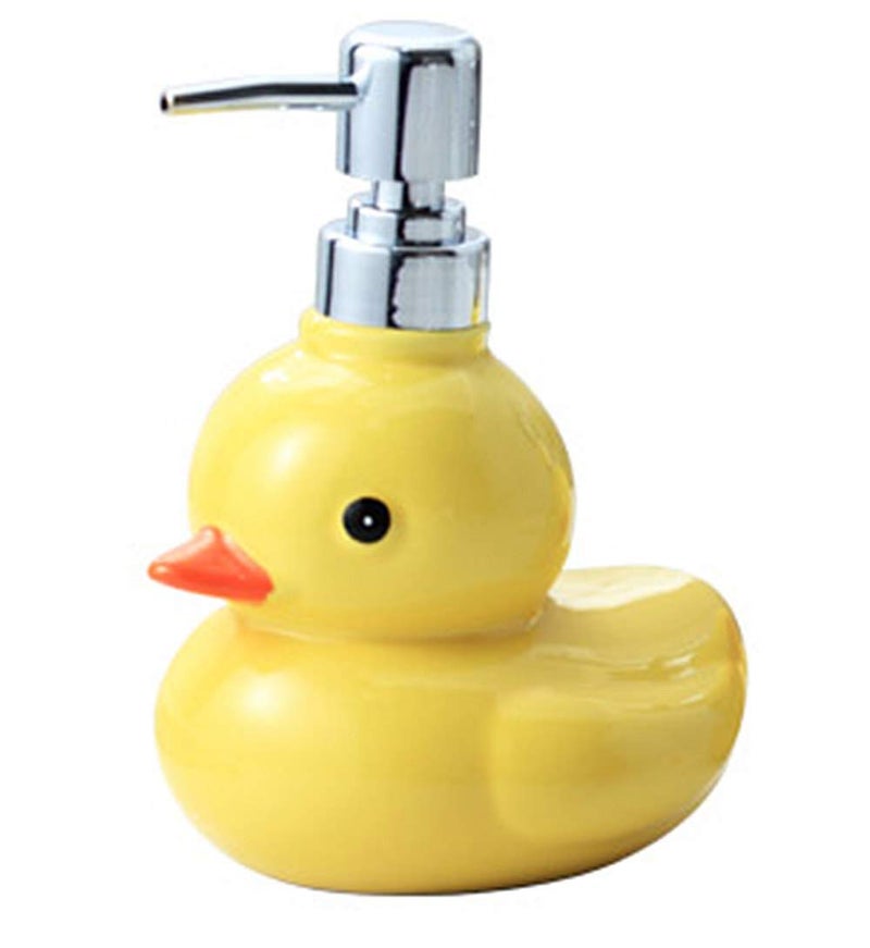 123Arts Ceramic Duck Soap Dispenser with Pump Soap Bottle or Lotion Bottle 15 oz