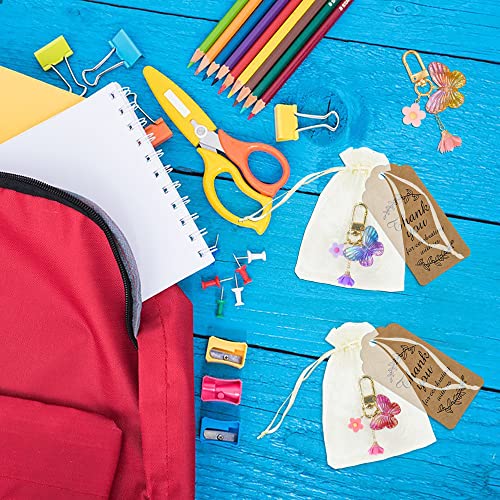 BANBALLON 12 Sets Butterfly Party Favors Keychain with Thank You Kraft Tags for Girls Butterfly Theme Birthday Party Baby Shower Favors Goodie Bag - Image 4