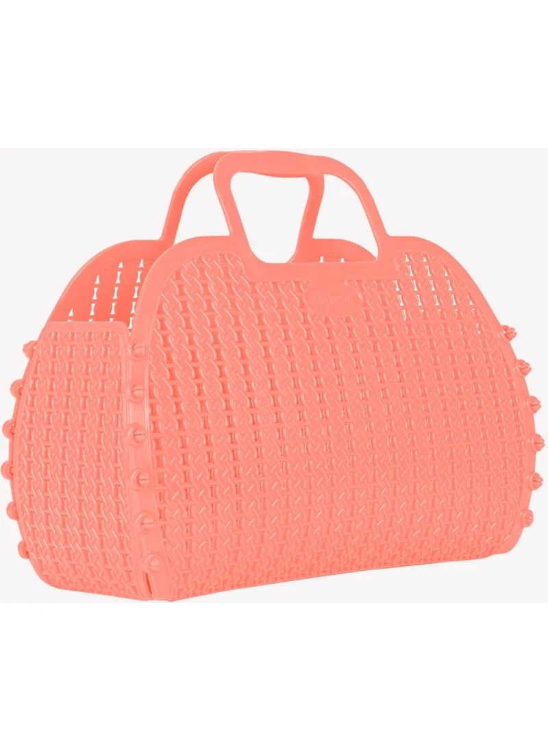Ayyıldız Aykasa 221026 Salmon Pink Foldable Beach Bag