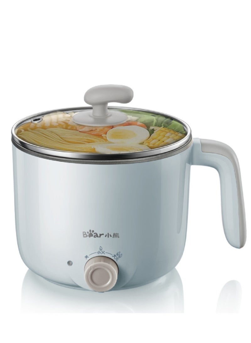 1.2L Mini Electric Cooking Hot Pot Non Stick Pan 600W Portable Stainless Steel Multi Purpose Cooker Two Speed Knob Temperature Adjustment