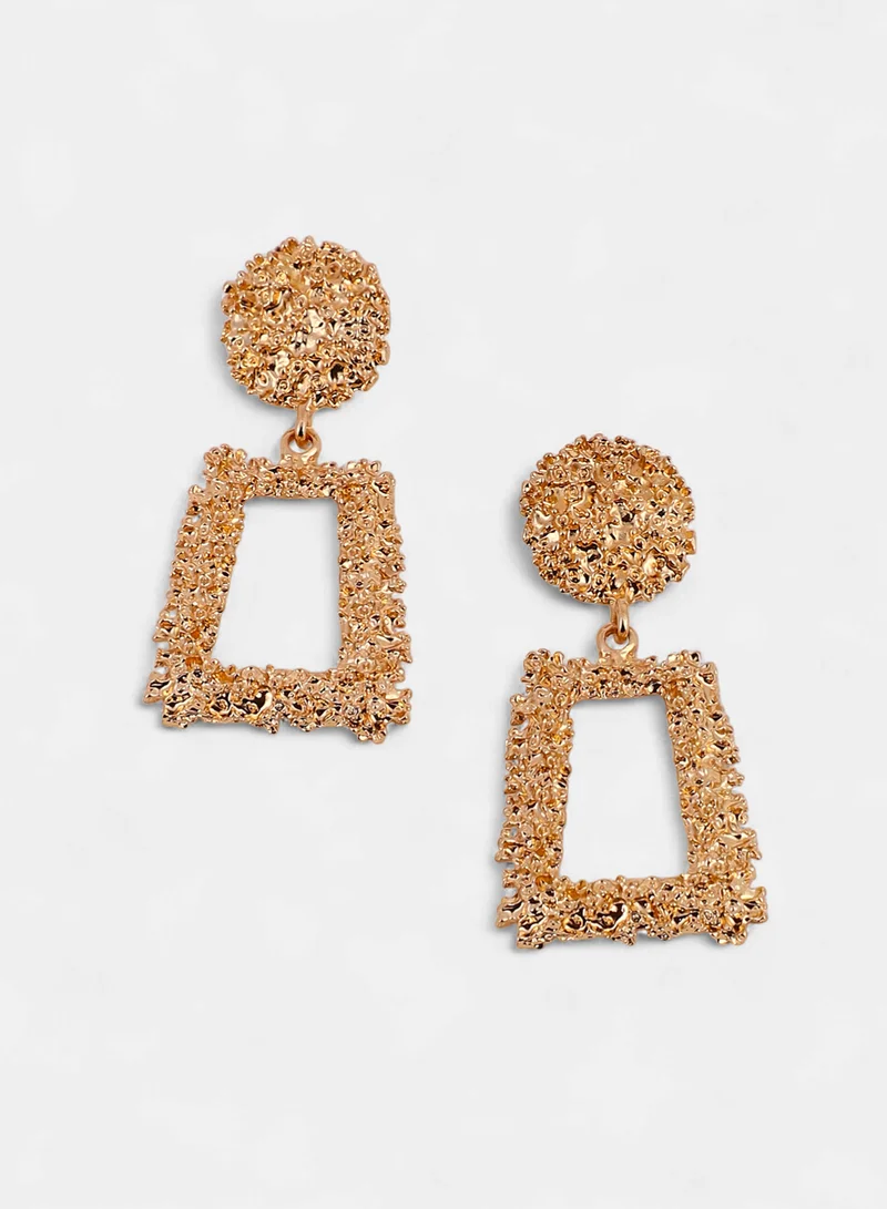 SOHI SOHI Women The Corroded-Quad Drop Earrings | California  Colour | One-Size | Metallic Alloy Material | Push Back Closure | Earrings For Casual & Evening Wear