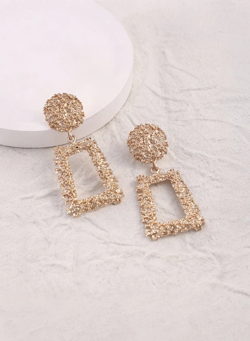 SOHI SOHI Women The Corroded-Quad Drop Earrings | California  Colour | One-Size | Metallic Alloy Material | Push Back Closure | Earrings For Casual & Evening Wear