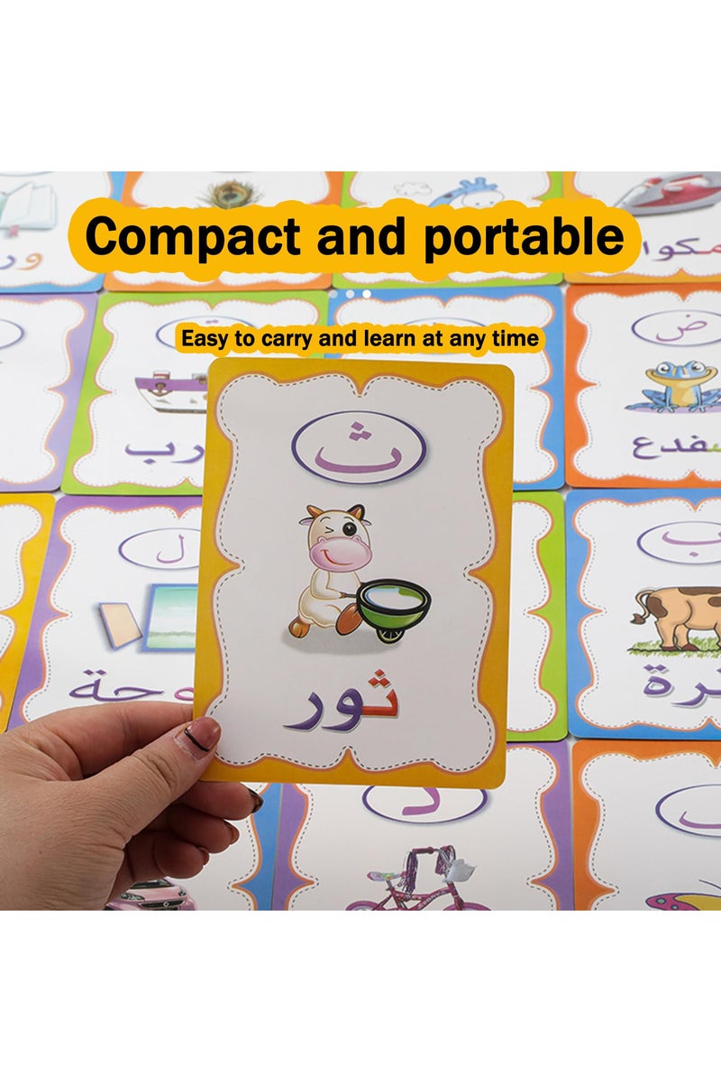 VIUAUAX 28 PCS Arabic Alphabet Flashcards, Double Sided Arabic Alphabets Flash Card, Colorful Early Word Education Toys Learning Resource Interactive Set with Marker Pen for Practicing, Writing - Image 2