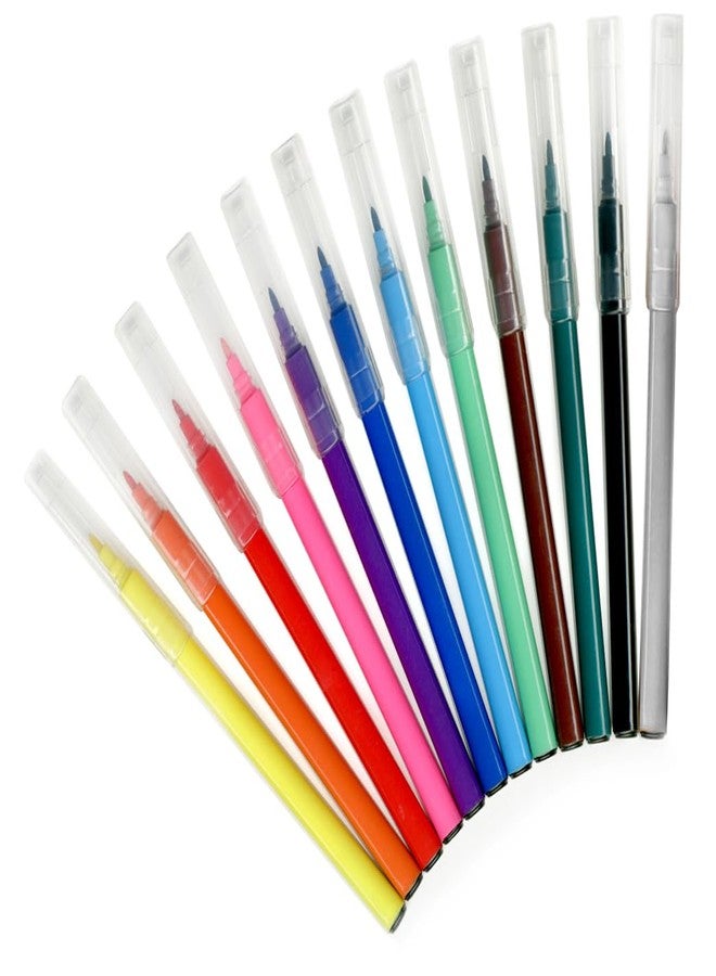 AoneFun Coloring Markers No Bleed - Fine Line Adult Markers Fine Tip Thin for Coloring Books Felt Tip Pens No Bleeding Non Bleeding for Journal Pack of 12 Assorted Colors - Image 1