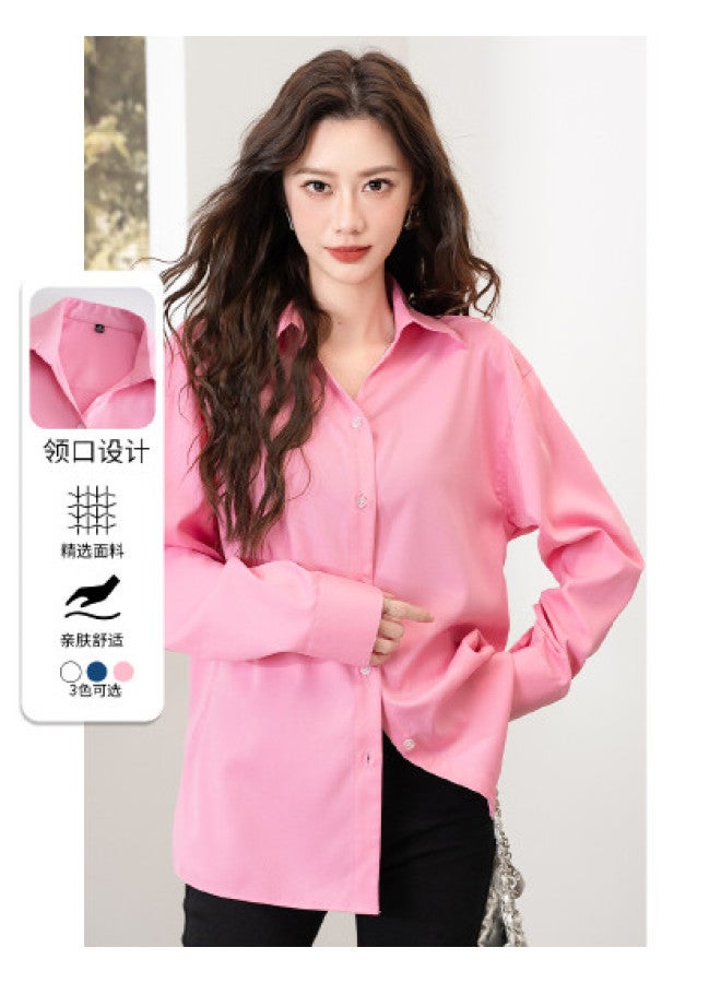 Baleno Smooth Drape Women's Shirt - Spring Essential Office Blouse, Versatile Solid Color Top For A Sophisticated Workwear Look - Image 1