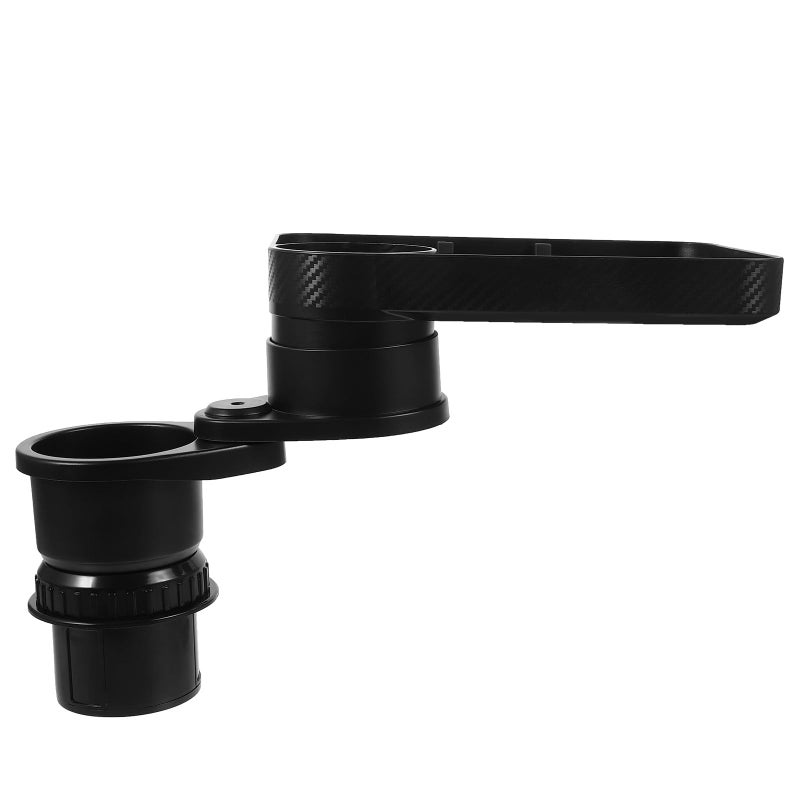 2 In 1 Car Cup Holder Expander With Square Rotatable Tray For Food Storage - Image 2