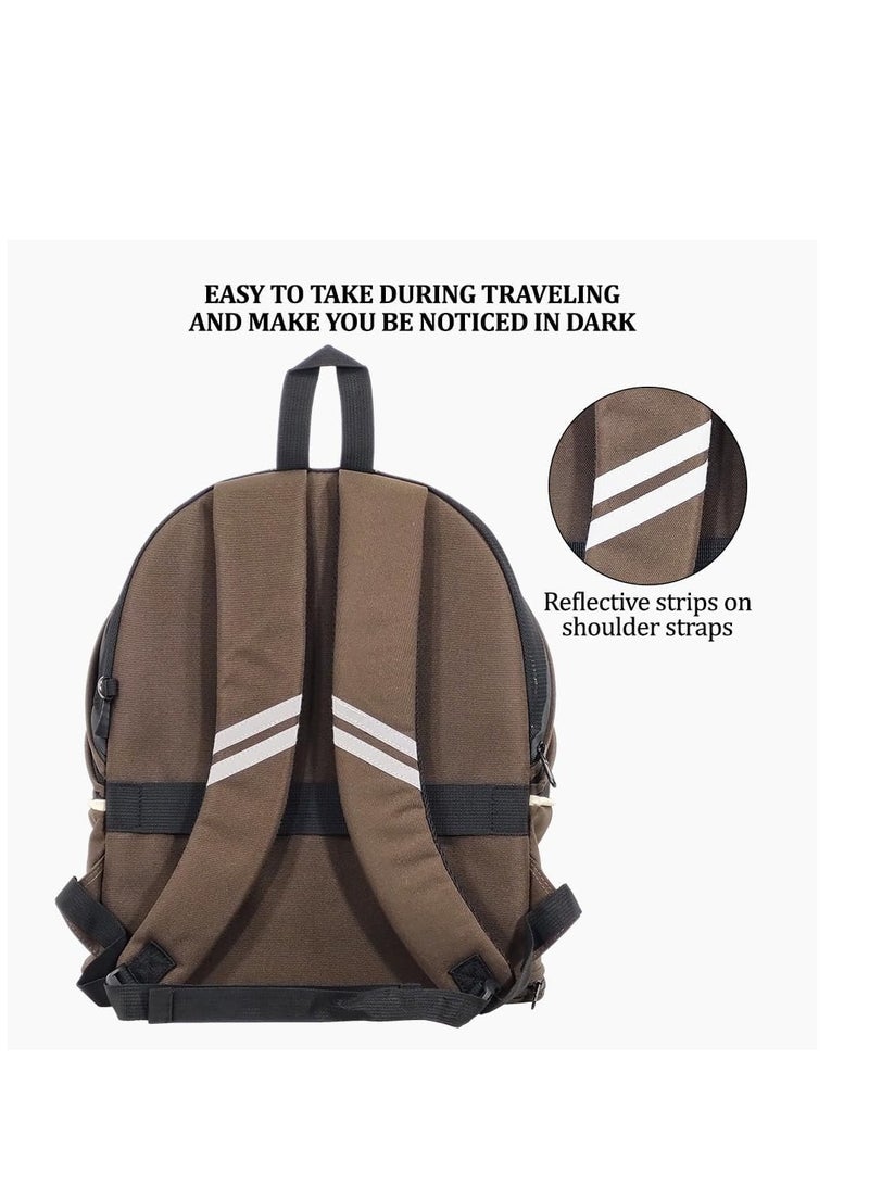 أن ان سي بيتس حقيبة حمل الحيوانات الأليفة مع حزام قابل للتعديل، نافذة شبكية، حقيبة خفيفة الوزن وسهلة السفر للحيوانات الأليفة، حقيبة ظهر قابلة للتوسيع 48 سم للحيوانات الأليفة للقطط والكلاب الصغيرة، قابلة للطي، سحاب متين وسجادة قابلة للإزالة (شوكولاتة) - Image 4