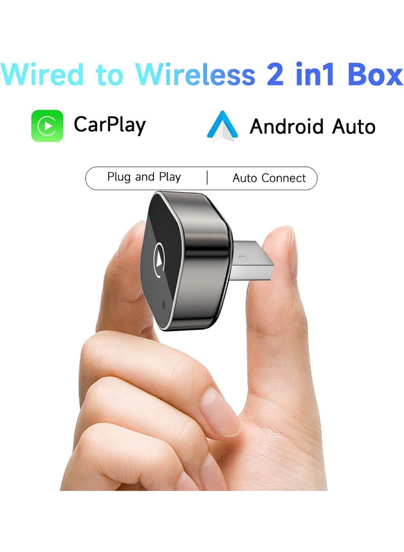 HALAMODO محول وايرلس كار بلاي ترقية من وايرد كار بلاي إلى وايرلس، تصميم مكعب صغير للسيارات مع موصل وايرد كار بلاي مدمج وسهل الاستخدام، اتصال سريع ومستقر كار بلاي لآيفون - Image 2