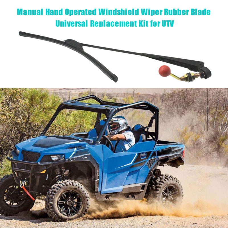 Manual Hand Operated Windshield Wiper: Premium Durable Rust-free Material - Low Noise No-scratch UTV Windshield Wiper for Most UTV With Hard Coated Polycarbonate Or Glass Windshields - Image 5