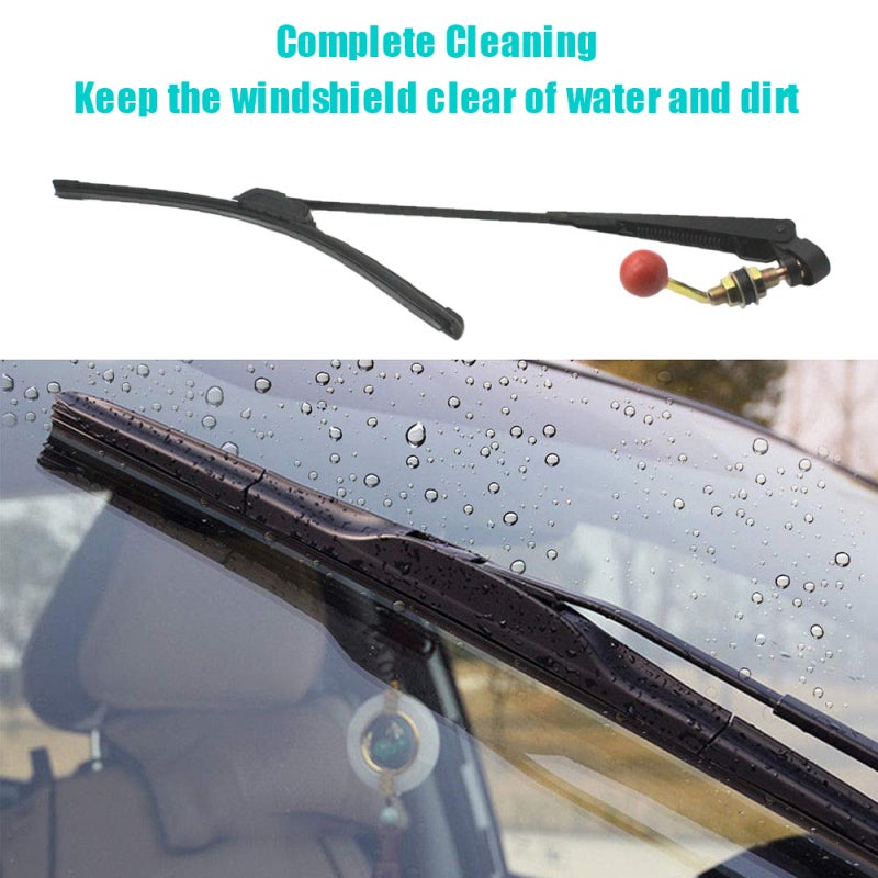 Manual Hand Operated Windshield Wiper: Premium Durable Rust-free Material - Low Noise No-scratch UTV Windshield Wiper for Most UTV With Hard Coated Polycarbonate Or Glass Windshields - Image 4